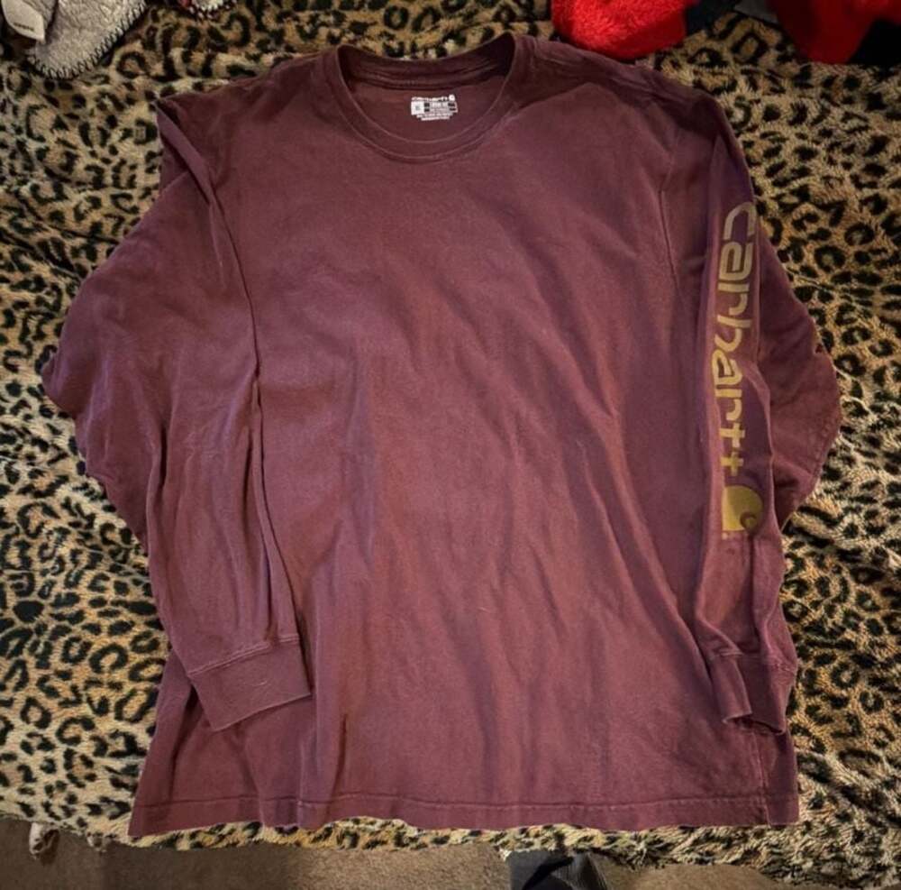 Carhartt Loose Fit Heavyweight Long-Sleeve Graphic Logo Sleeve T-Shirt Men's XL